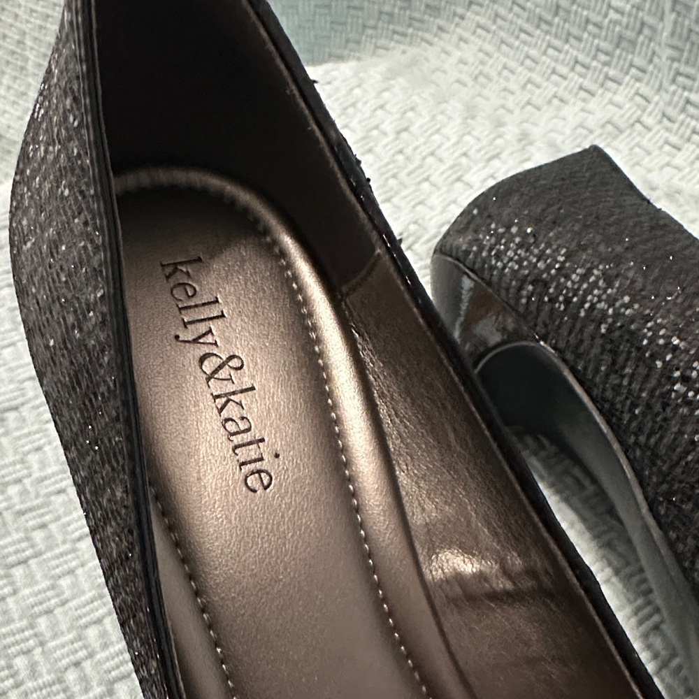 Kelly & Katie Black Peep Toe Heels